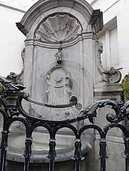 Manneken Pis in central Brussels, Belgium.