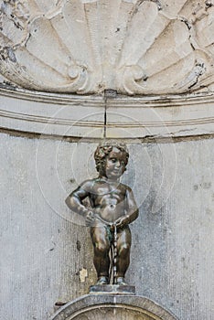 Manneken Pis sculpture in Brussels, Belgium