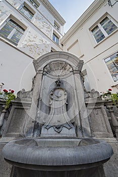 Manneken Pis sculpture in Brussels, Belgium