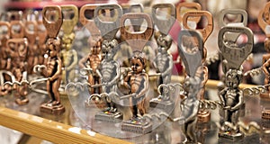 Manneken Pis statue made into corkscrews, bottle openers tourist souvenirs