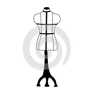 Mannequin. Black and white vector doodle isolated