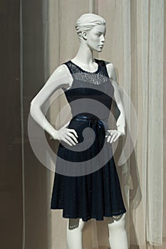 Mannequin with a blue dress