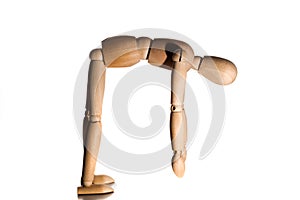 Mannequin doing stretching exercise