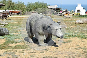 Mannequin dummy bear on the lawn