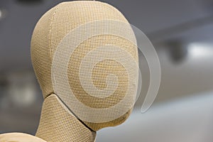 Mannequin head Head of a white mannequin at store background