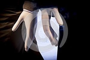 Mannequin hands close up without touching