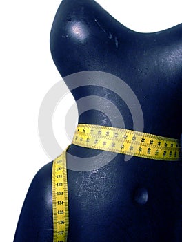 Mannequin with measuring tape