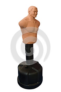 A mannequin for practicing strikes to the body. Sports equipment for gym and martial arts.