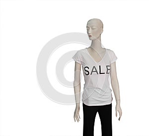 Mannequin in For Sale Tshirt