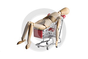 Mannequin in a shopping cart