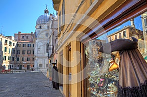 Mannequin and souvenir shop on plazza in Venice. photo