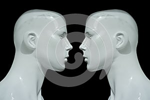 Mannequins bust profile. Isolated