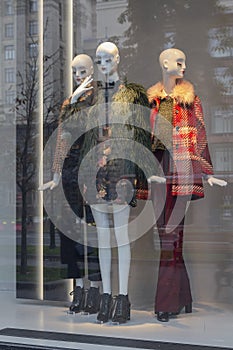 Mannequins in dresses in the shop