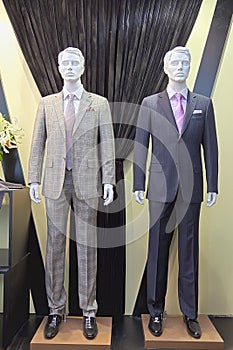 Mannequins in a men fashion store