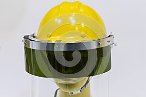 mannequins with safety helmet and glass visor