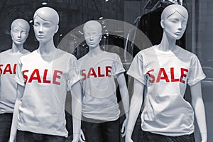 Mannequins Wearing Sale T-Shirts