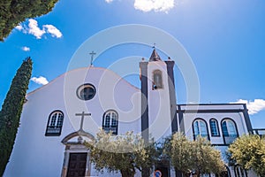 Mannerist facade of church of São Salvador with bell tower, Serpa - Alentejo PORTUGAL