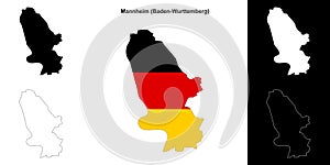 Mannheim outline map photo
