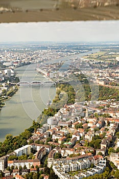 Mannheim in Germany seen from a small plane