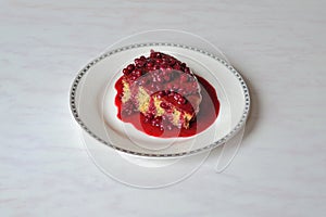 Mannik with lingonberry sauce