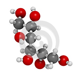 Mannitol mannite, manna sugar molecule. Used as sweetener, drug, etc.