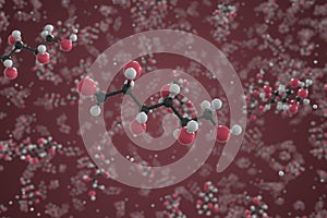 Mannose molecule, scientific molecular model, 3d rendering