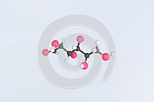 Mannose molecule, scientific molecular model, looping 3d animation