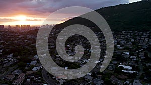 Manoa Valley at Sunset on Oahu, Hawaii