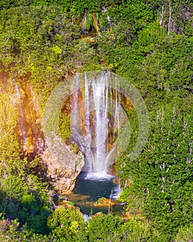 Manojlovac waterfall, Krka National Park, Croatia. Manojlovac waterfall, national park Krka in Croatia. View on the Manojlovac