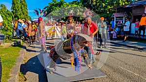 Manokwari, February 3 2024, cultural parade commemorating the day of preaching the Gospel in Papua