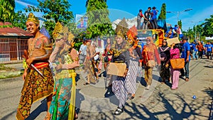 Manokwari, February 3 2024, cultural parade commemorating the day of preaching the Gospel in Papua