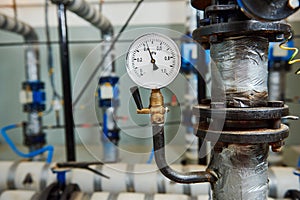 Manometer in boiler room