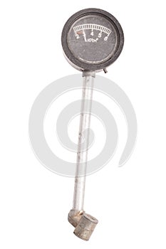 Manometer for car tyre pressure setting isolated on white background. Clipping path