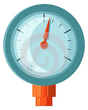 Manometer cartoon icon. Industrial pressure measurement gauge