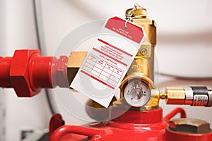 Manometer of clean agent fire suppression system.