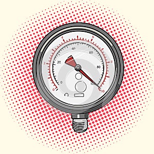 Manometer measuring device comic book