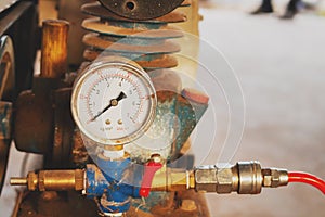 Manometer of old air compressor
