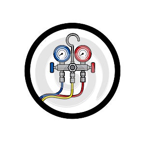 Manometer pressure gauge design illustration