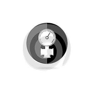 Manometer or pressure gauge icon in simple style isolated illustration