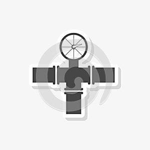 Manometer pressure gauge and vacuum gauge sticker, simple vector icon