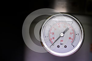 Manometer turbo pressure meter gauge in pipes oil plant