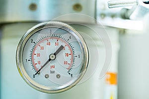 Manometer turbo pressure meter gauge in pipes oil plant