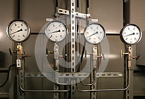 Manometers in industrial system.
