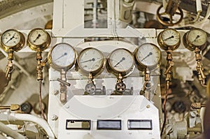 Manometers inside of submarine.