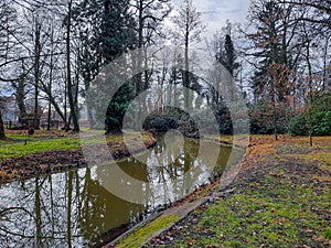 Manor Park in the city of IÅ‚owa, in western Poland.