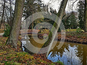 Manor Park in the city of IÅ‚owa, in western Poland.