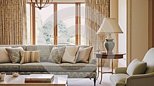 Manor sitting room, living room interior design and country house home decor, sofa and lounge furniture, English