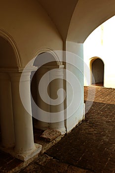 The Manora fort aged hall pillar.