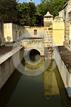 The Manora fort entrance with trench.