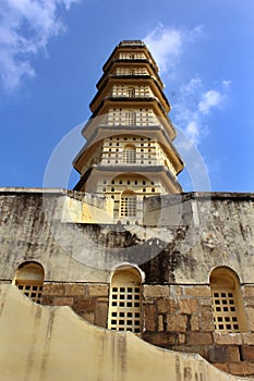 Manora fort tower with battlement and window.